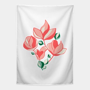 Delicate coral flowers Tapestry