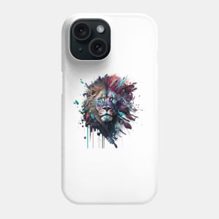 Lion Splash Art: Vibrant Fantasy Portrait #5 Phone Case