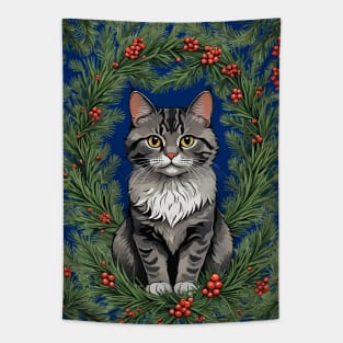 Cute Maine Cat With Pine Tapestry