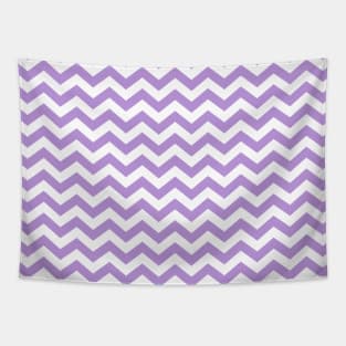 Thick Light Purple and White Chevron Pattern Tapestry