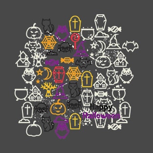 Spooky halloween horror collage T-Shirt