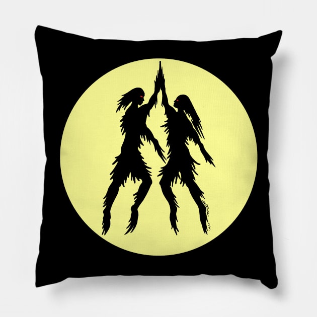 Dancing Shades Weird Artwork Pillow by AzureLionProductions