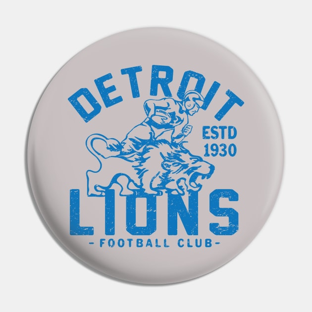 Vintage Detroit Lions 3 by Buck Tee Pin by Buck Tee