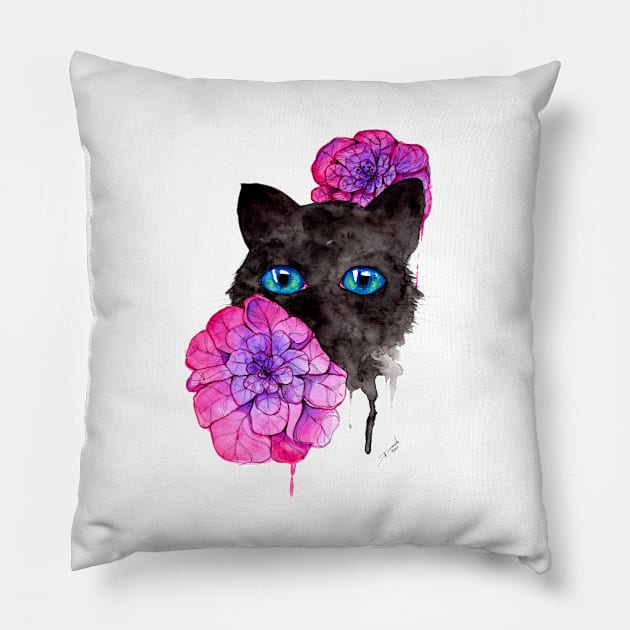 RoseCat Pillow by DaniMej