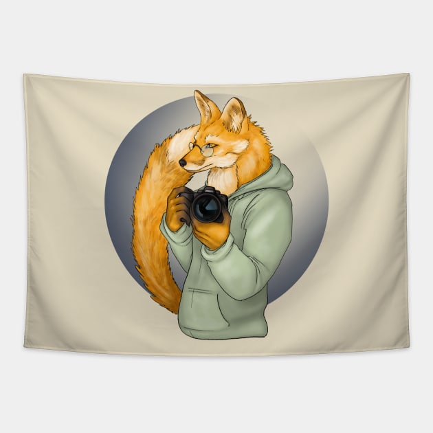 Photographer Fox Tapestry by CatAstropheBoxes