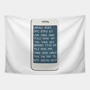 Common Abbreviated Smart Phone Texts Tapestry