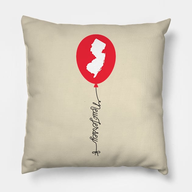 New Jersey State Balloon Pillow by InspiredQuotes