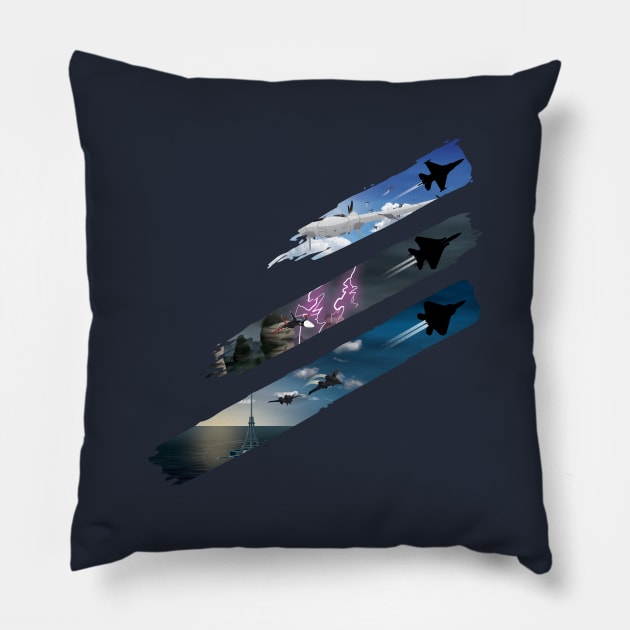 Ace Combat 7: Three Strikes Pillow by patrickkingart