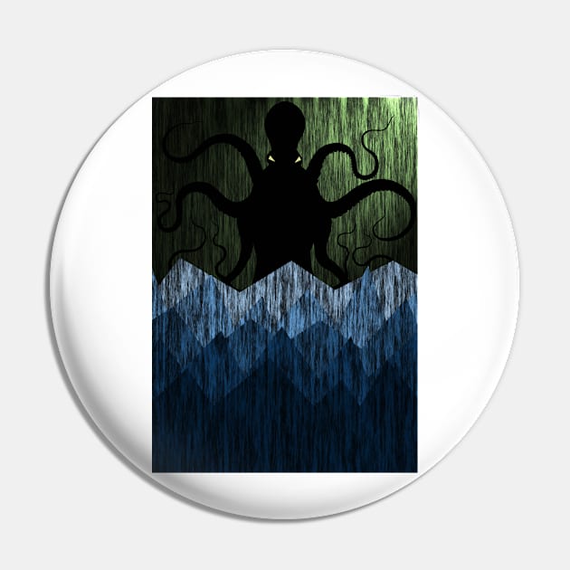 Cthulhu's sea of madness - Green Pin by Ednathum