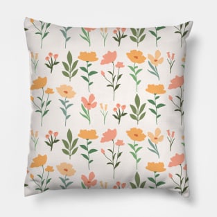 Pastel Colors Modern Floral Pattern Pillow