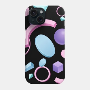 3D Shapes Background 3 Phone Case