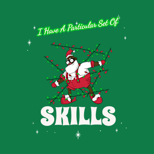 “I Have A Particular Set Of Skills” Stealthy Black Santa T-Shirt