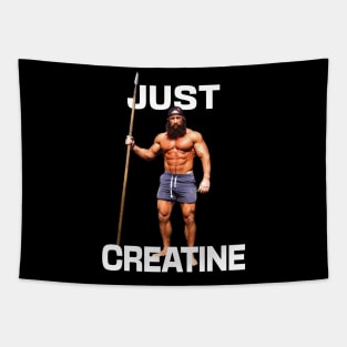 Liver King Just Creatine Funny Gym Meme Tapestry