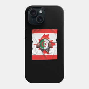 Algeria Flag Canadian Flag Ripped - Gift for Algerian From Algeria Phone Case