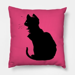 Minimalistic Black Cat Silhouette Vector Art Pillow