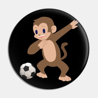 Soccer Dabbing Monkey Funny Dab Dance Sports Pin