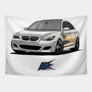 bmw m5 v10 white Tapestry