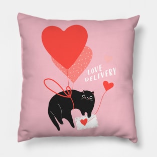 Cat Love delivery Cat Valentine for Cat Lovers Pillow
