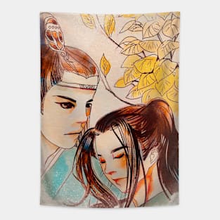 Modaozushi untamed lanwangji wangyibo weiying xiaozhan anime manga style Tapestry