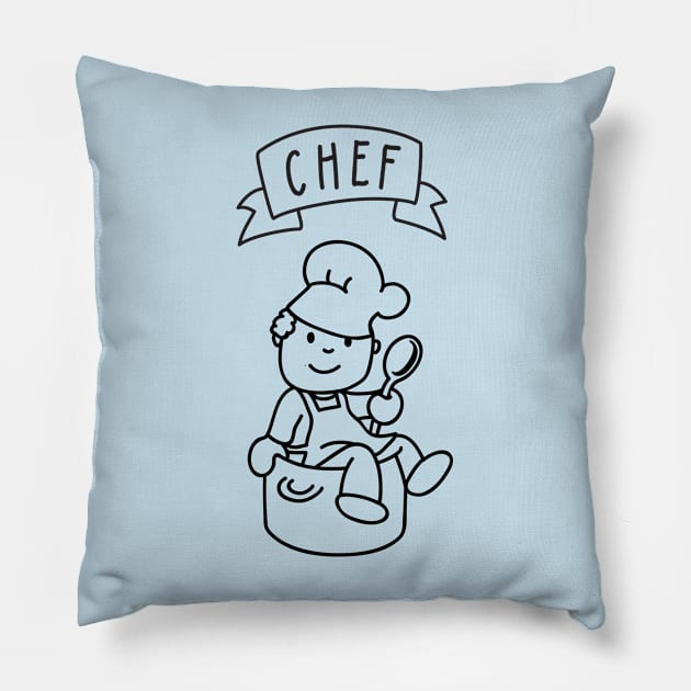 Cute Chef Cooking Pillow by katelein