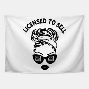 Licensed To Sell  Real Estate Messy Bun Cat Eye Sunglasses Tapestry