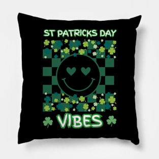 Funny Groovy St Patricks Day Vibes St Patricks Day Pillow