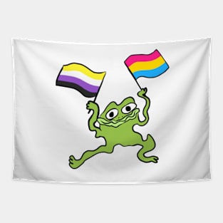 Nonbinary Pansexual Pride Froggy Tapestry