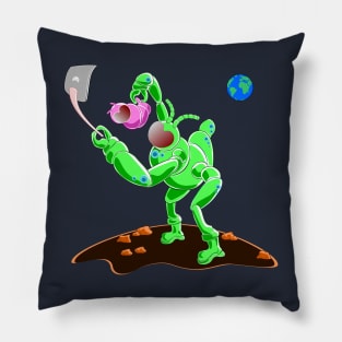 Alien taking a selfie Pillow