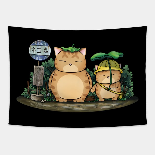 My Neighbor Fat Cat Tapestry by Takeda_Art