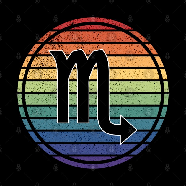 Vintage Distressed Rainbow Gay Pride Zodiac Scorpio by Muzehack