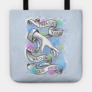 wash your hands, rainbow bubbles Tote