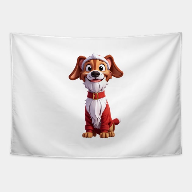 Santa puppy | Christmas dog Tapestry by Nunae_Designs