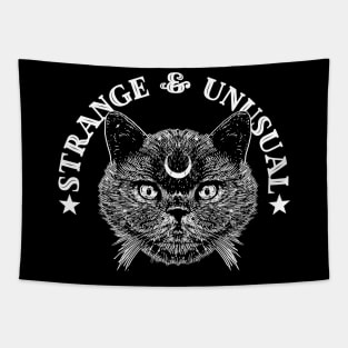 Strange And Unusual Black Cat Tapestry