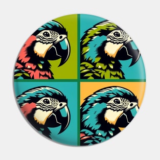 Pop Amazon Parrot Art - Cool Birds Pin