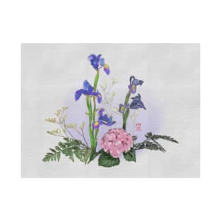 Ikebana watercolor with irises T-Shirt