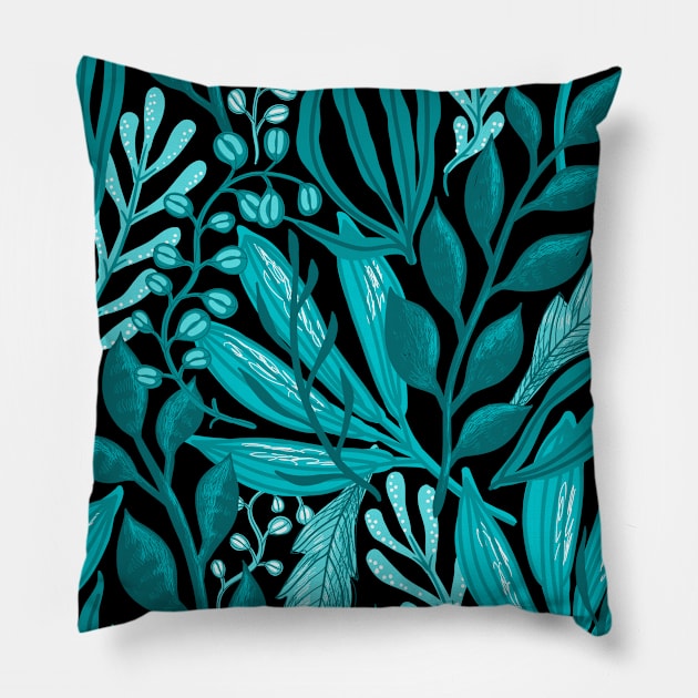 Floral leaf pattern themed Pillow by Rebellious Rose