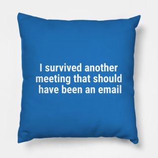 I survived another meeting that should have been an email White Pillow