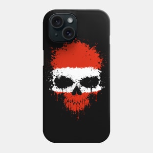 Chaotic Austrian Flag Splatter Skull Phone Case