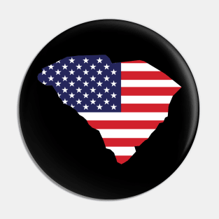 South Carolina State Shape Flag Background Pin