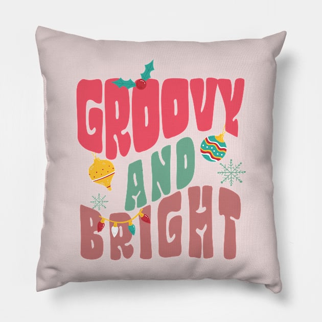 Groovy And Bright Text Pillow by i am Cuta