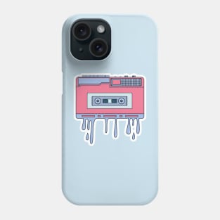 Boombox stereo and Cassette music vector sticker design illustration. Retro icons portable stereo cassette recorder sticker design logo. Phone Case