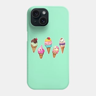 Cute child/baby ice cream cone characters; design; baby; infant; child; cute; sweet; dessert; gift; newborn; baby shower; pretty; pastels; colorful; cutesy; birthday gift; Phone Case