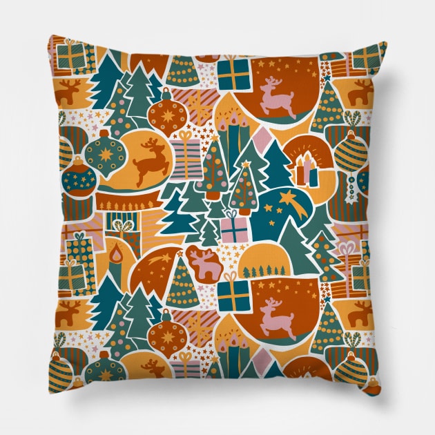 Christmas Time Mosaic Pillow by Sandra Hutter Designs