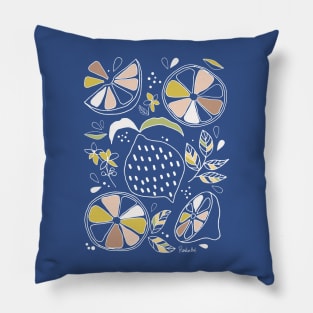 Lemons in terracota shades Pillow