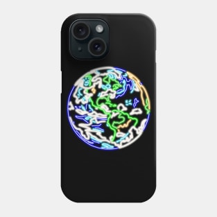 Electric Solar System Neon Earth Phone Case