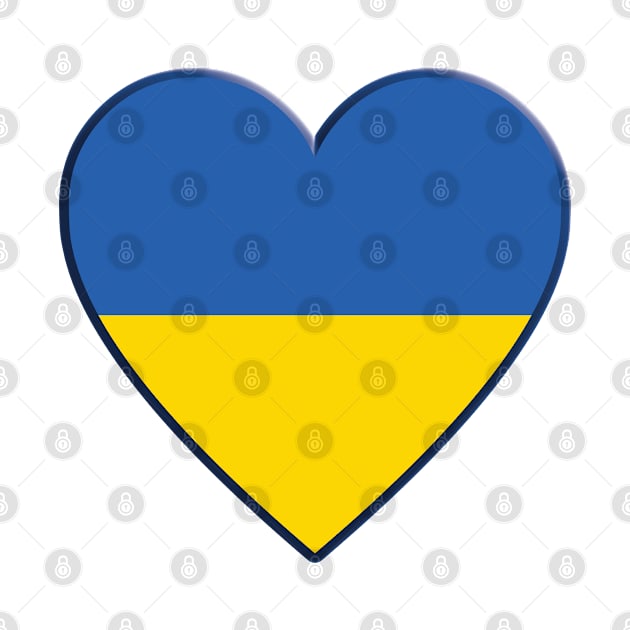 Ukraine Flag Heart, I Love Ukraine, Ukrainian Flag - Gift For Men, Women & Kids by Art Like Wow Designs