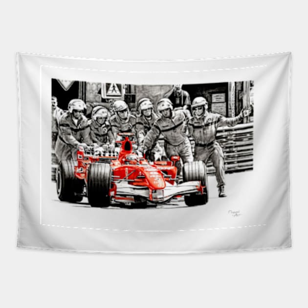 Michael Schumacher, Ferrari 248F1, Monaco Tapestry by oleynik