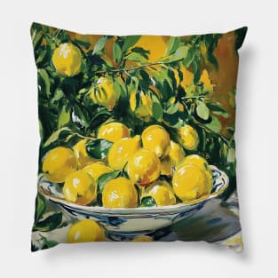 Positano Yellow Lemons Still Life Pillow