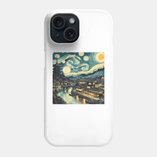 Kyoto, Japan, in the style of Vincent van Gogh's Starry Night Phone Case