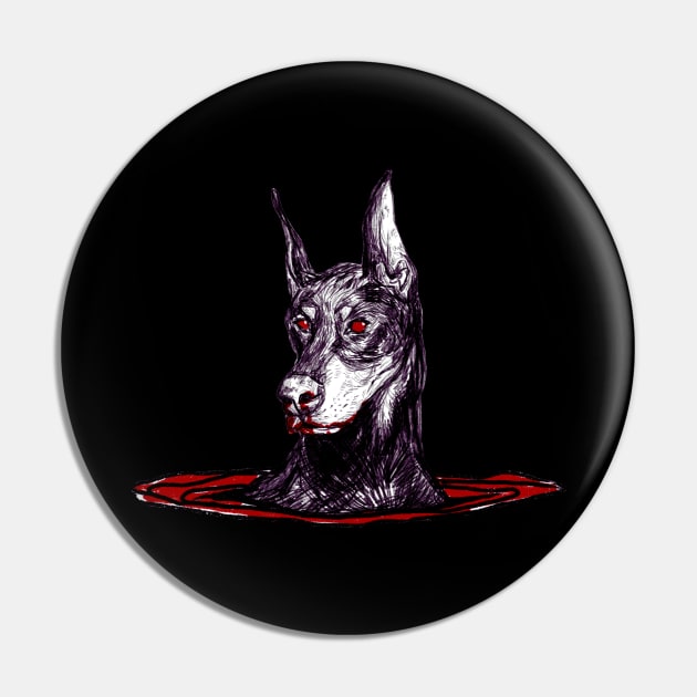 Hell Hound Pin by lymphdoodle